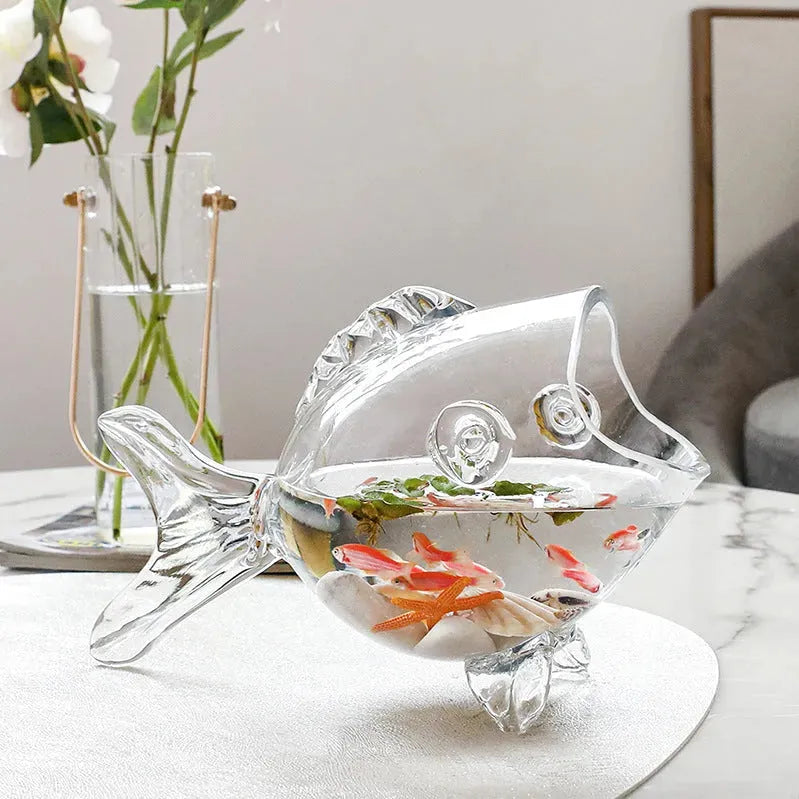 Fish-shaped Decorative Glass Ornaments Decorate Hydroponic Flowers Home Living Room Bedroom - Bellarte Enchanté Fish-shaped Decorative Glass Ornaments Decorate Hydroponic Flowers Home Living Room Bedroom